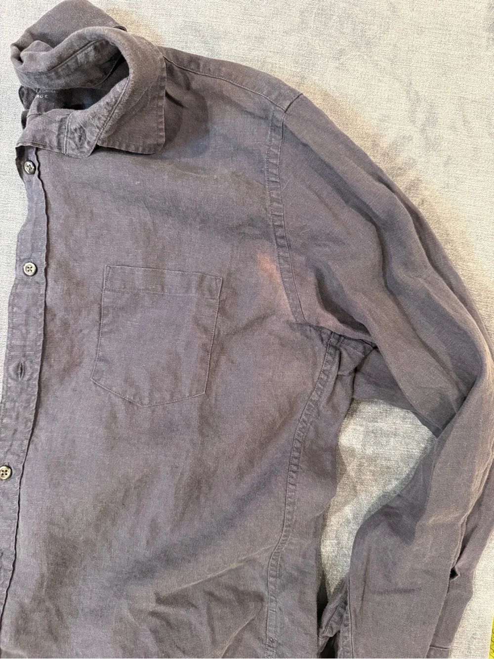 J. Crew Men's Casual Linen Button-Down Shirt — Blue